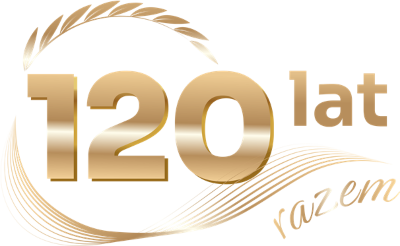 Złoty napis: "120 lat razem"